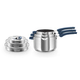 Zakarian by Dash Trupro Nonstick Stainless Steel 6pc Stacking Sauce Pan Set