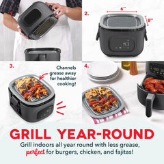 Flip & Fry™ Digital 2-in-1 Grill + Air Fryer